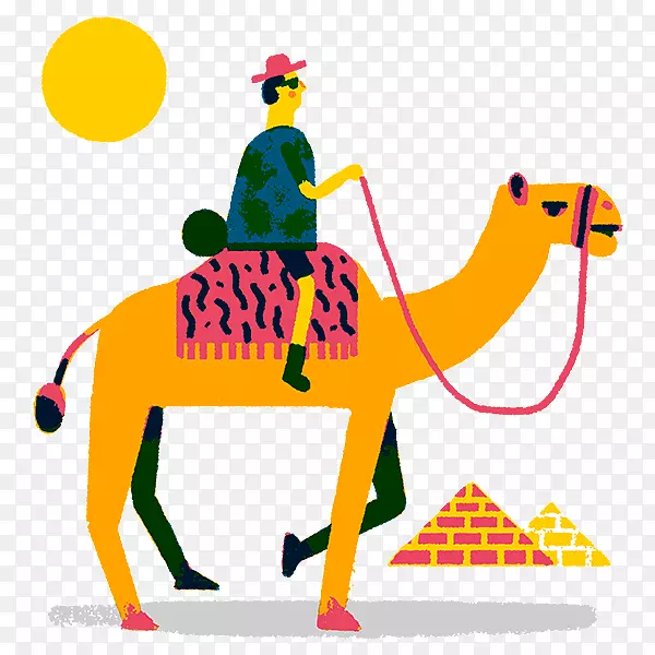 骆驼剪贴画生产线-低碳旅行