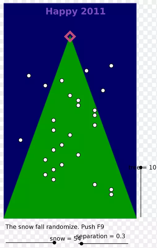 圣诞树三角形点绿色-圣诞树