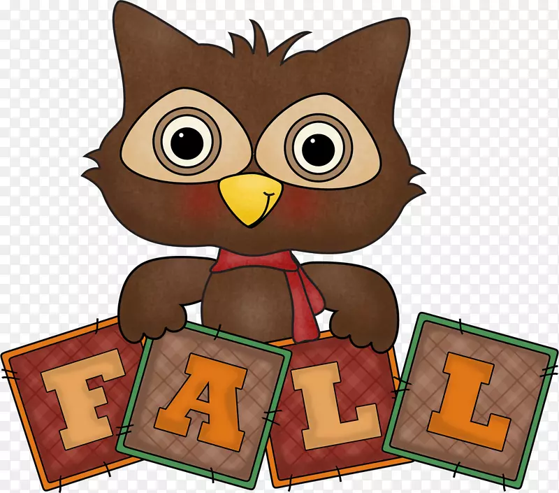 剪贴画猫秋季图片微软字-小猫头鹰