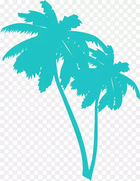剪贴画棕榈树开放电脑图标图片-蓝色椰子树