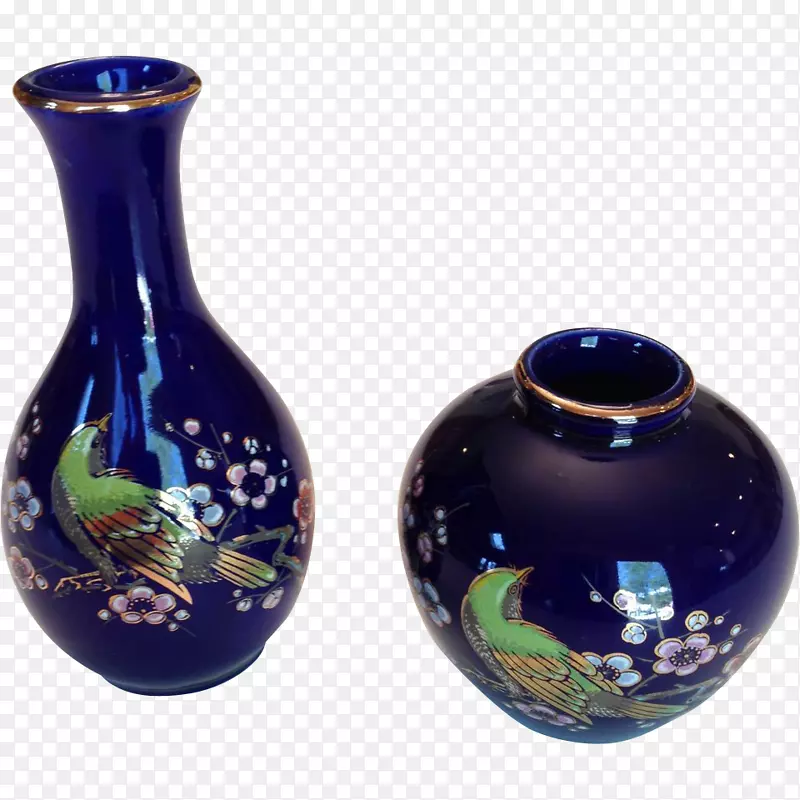 花瓶玻璃钴蓝陶瓷花瓶