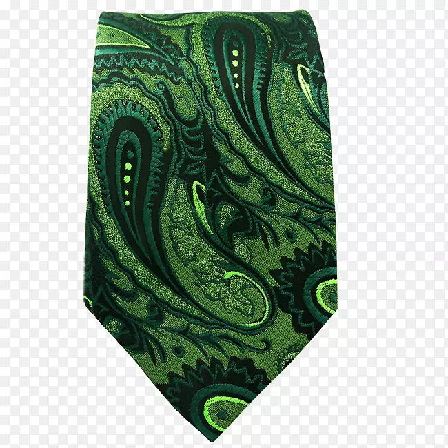 佩斯利领带绿色丝绸手帕