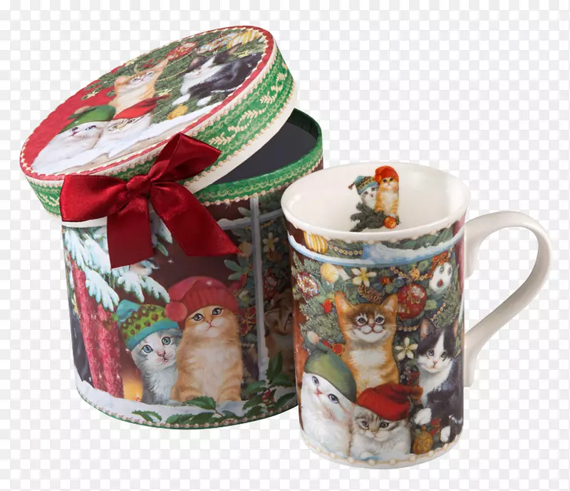 咖啡杯陶瓷杯圣诞装饰品盖.杯子