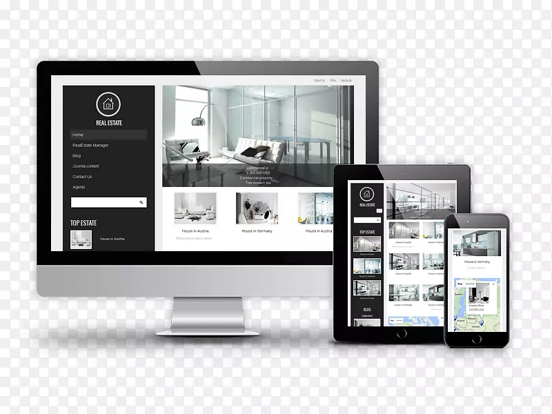 响应式网页设计房地产网站模板系统网站网页设计