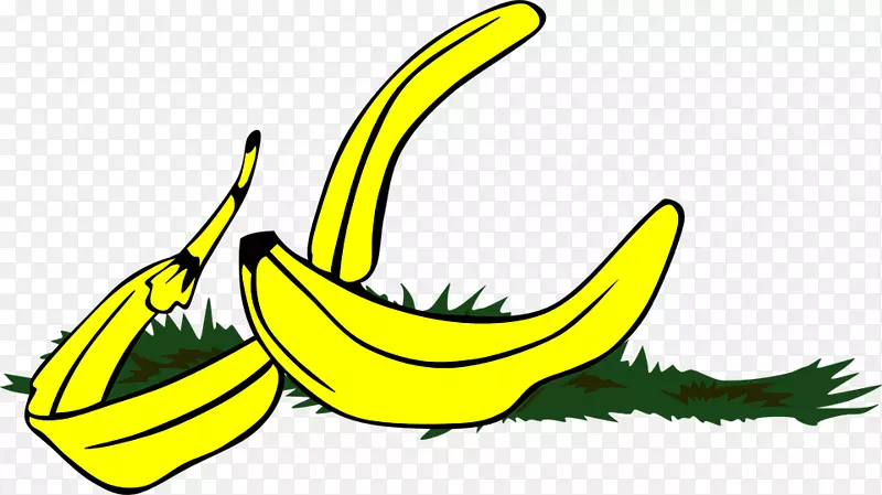 剪贴画香蕉皮开放部分-香蕉