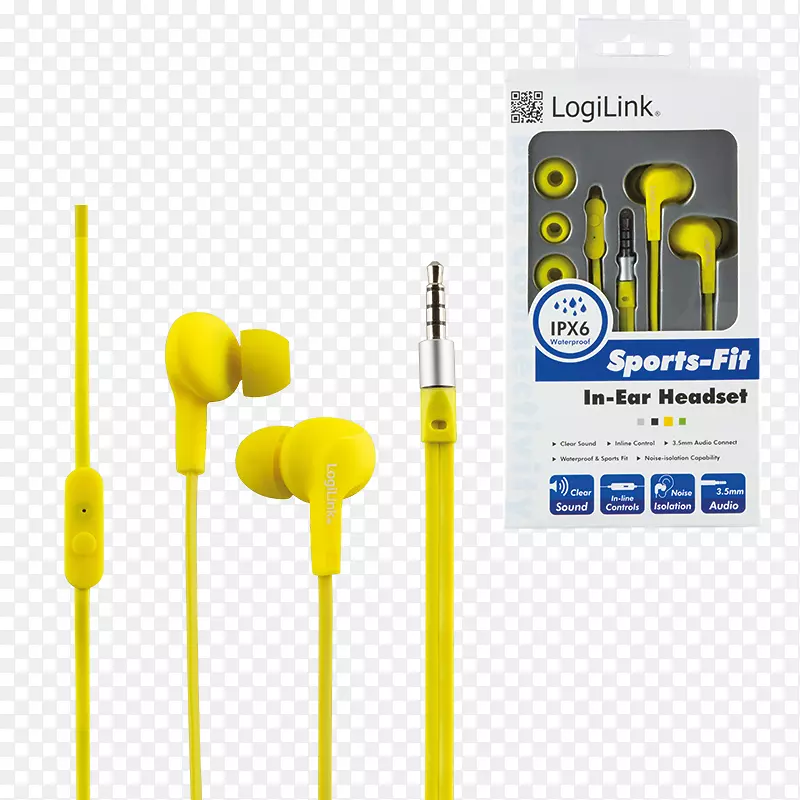 耳机-黄色内耳监视器-Couteur电话连接器-耳机