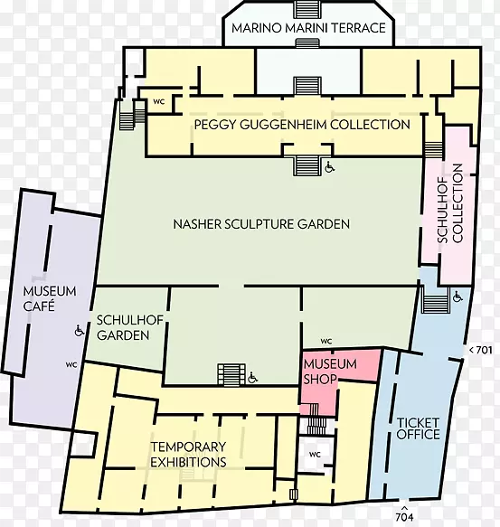 所罗门河古根海姆博物馆线-室内平面图