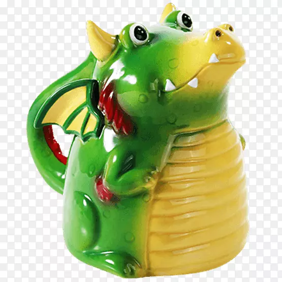 青蛙茶杯陶瓷雕像绿色杯