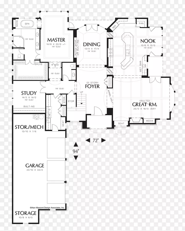 平面图设计大房间建筑-厨房房