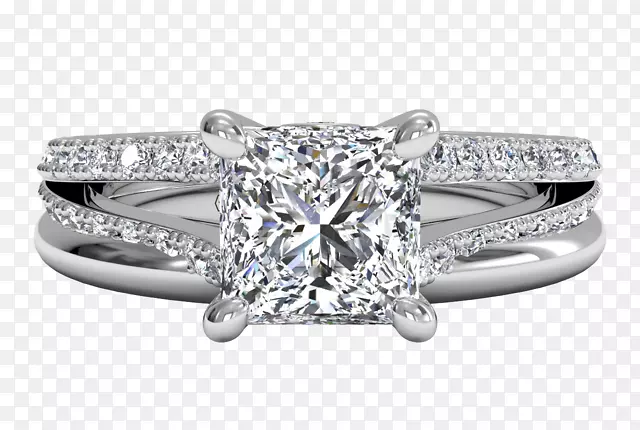 珠宝商排，费城婚戒订婚戒指公主切割闪闪发光的钻石戒指