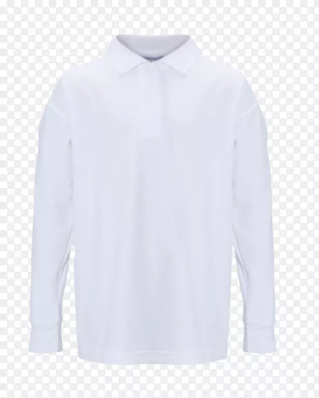 马球衫长袖t恤领白色校服
