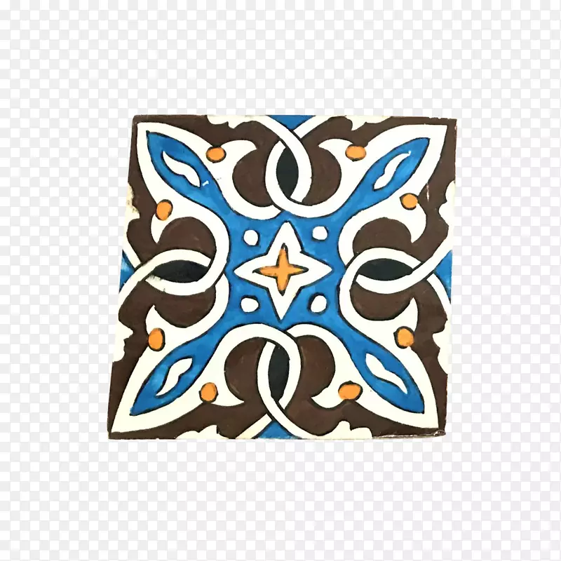 钴蓝色产品矩形字体-摩洛哥瓷砖