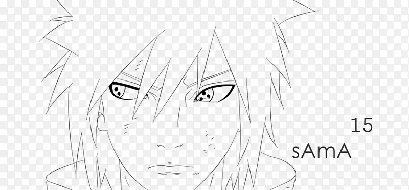 眉毛素描线艺术卡通-眼睛