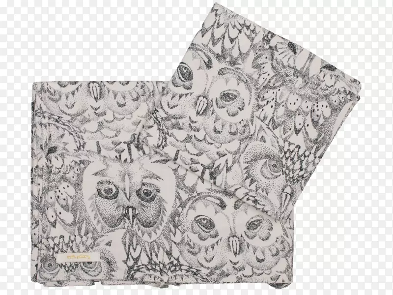 猫头鹰视觉艺术画席长方形床罩