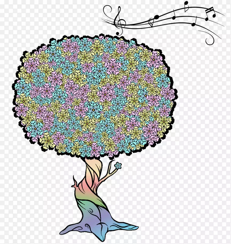 数字艺术歌唱树形绘画