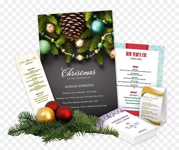 广告圣诞装饰产品超级食品树-餐厅菜单传单