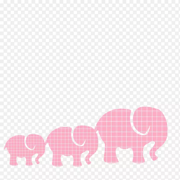 看到粉红大象画卡通形象-大象