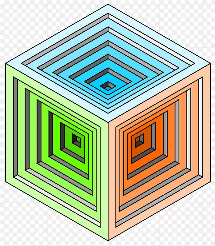 立方体剪贴画对称绘图图形.立方体