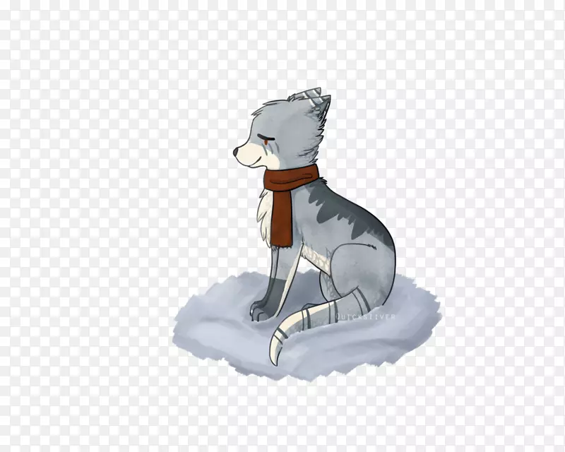 犬科狗雕像下雪的日子