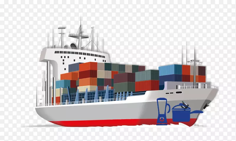 集装箱船运输和物流货物.新鲜食品分配