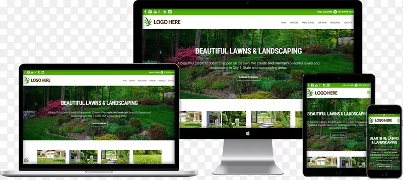 网页模板系统草坪绿化响应网页设计.花园护理
