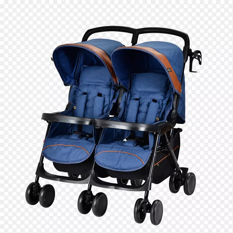 婴儿运输蓝色婴儿和蹒跚学步的汽车座椅双胞胎