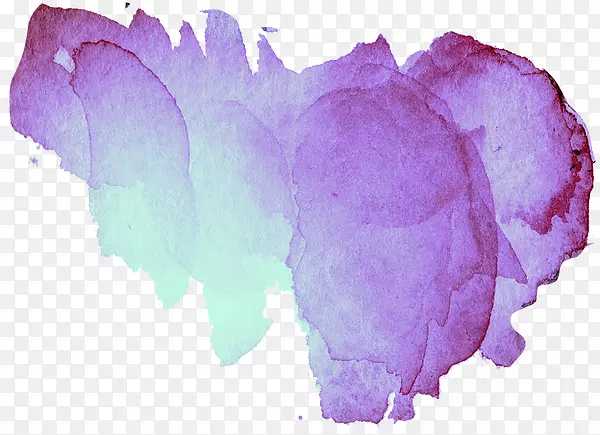 水彩画紫色透明png图片.紫色长丝