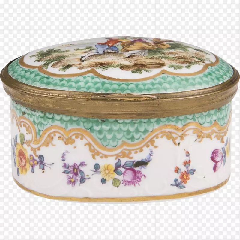 瓷器彩绘盒棺材sèvres-方盒