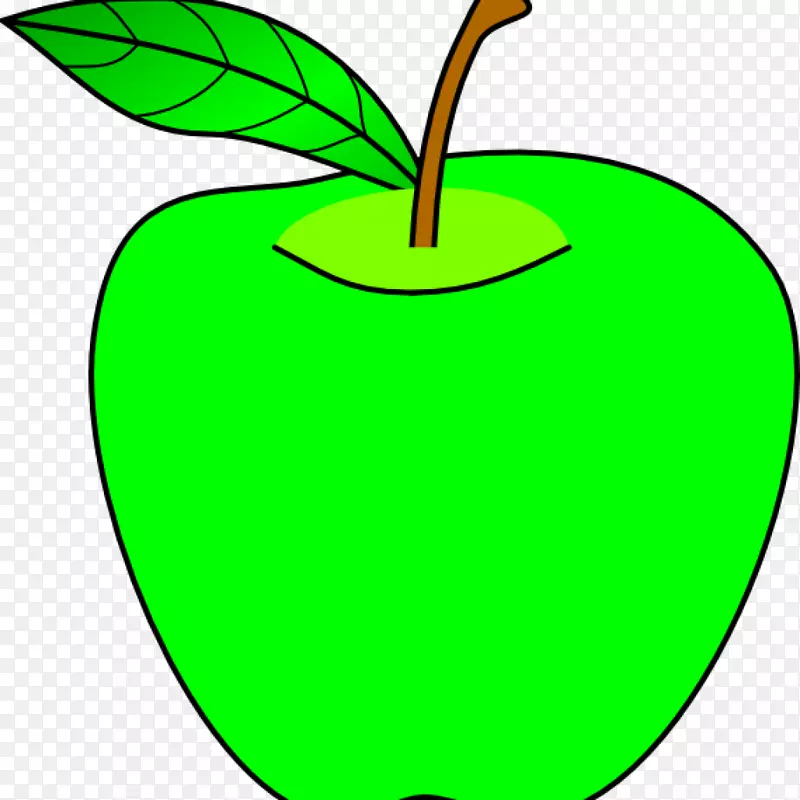 剪贴画露天部分苹果绿色形象-卡通苹果