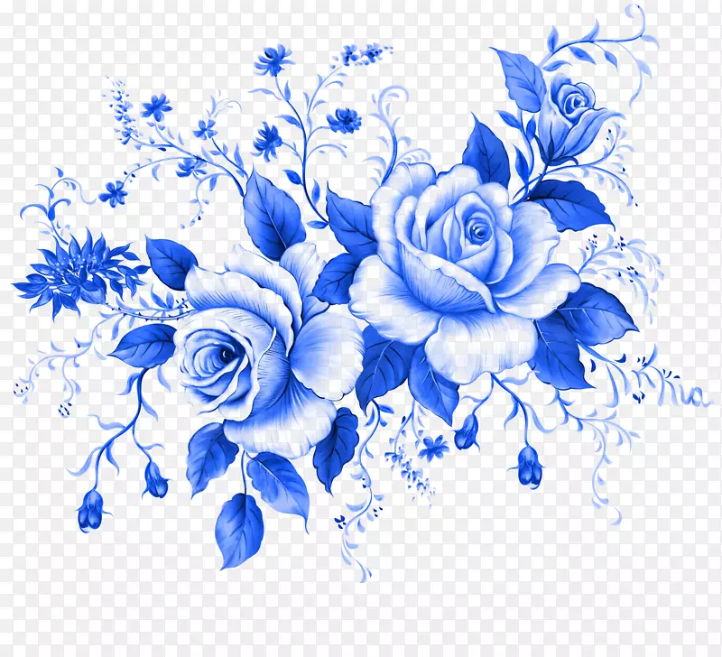 蓝玫瑰花夹艺术花卉设计-玫瑰