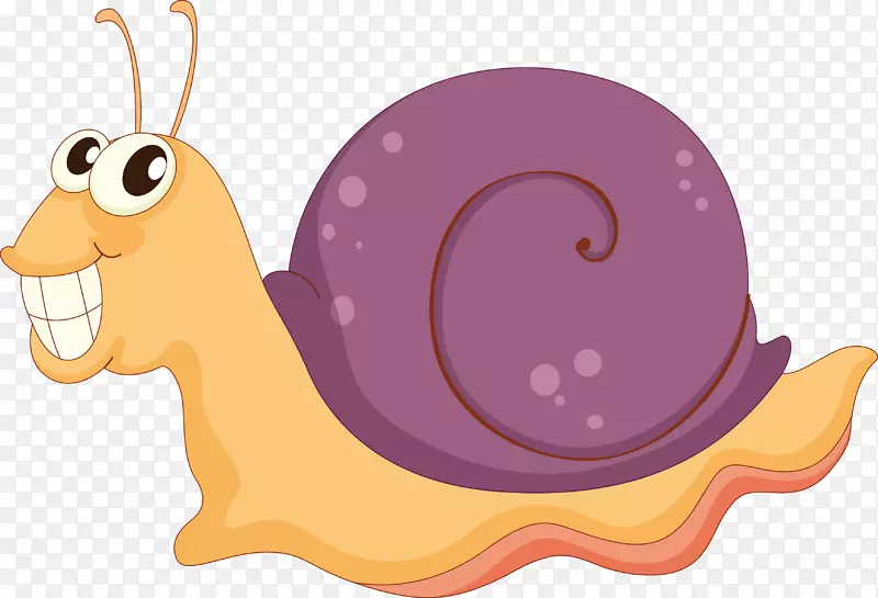 插图软体动物蜗牛动物形象-蜗牛