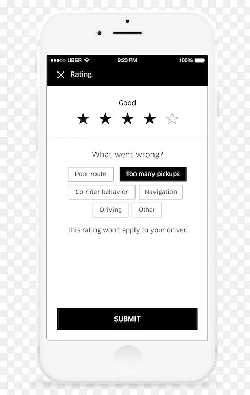 智能手机uber驱动手机应用程序司机-5星级