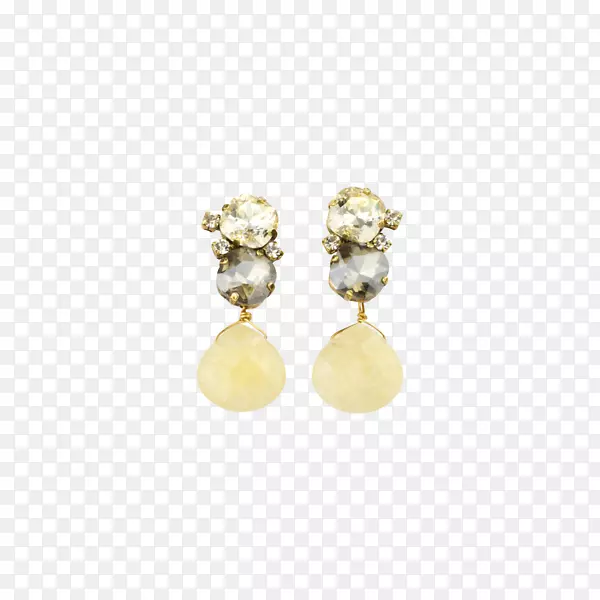 珍珠耳环潘多拉珠宝魅力手镯-黄色水滴