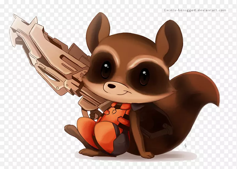 火箭浣熊&Groot绘图-火箭浣熊