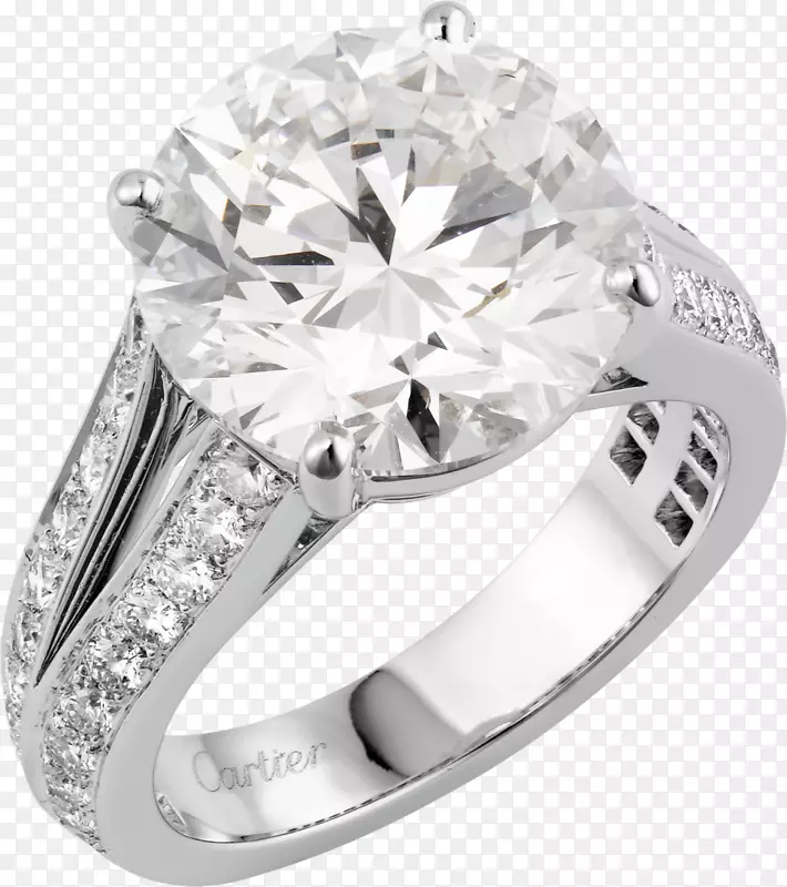 珠宝首饰亮钻石克拉-白金戒指