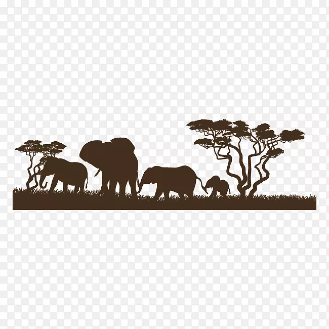 非洲贴纸墙上贴标大象插图-非洲