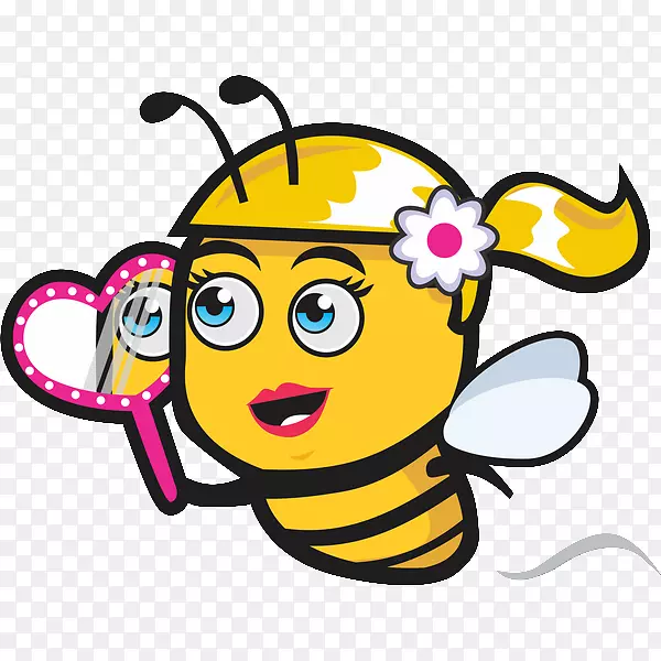 西方蜜蜂剪贴画女性形象-蜜蜂