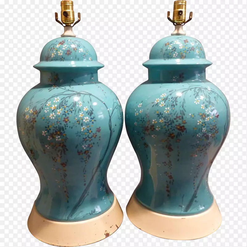 陶瓷瓮花瓶绿松石花瓶