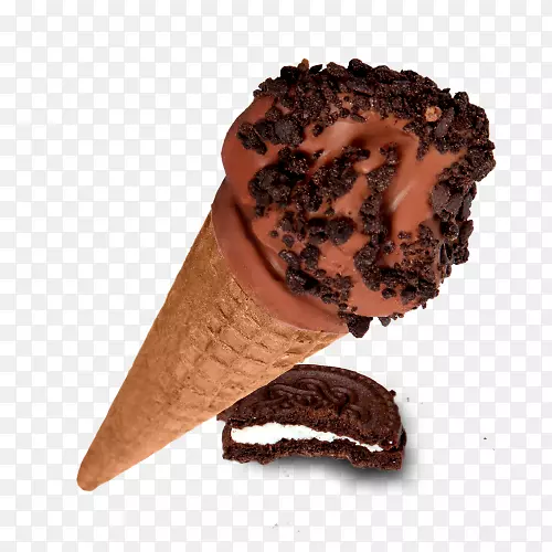 巧克力冰淇淋锥木瓜冰淇淋