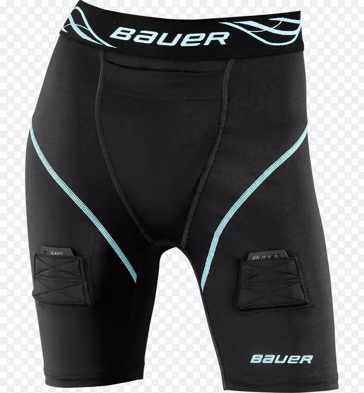 冰球Bauer曲棍球短裤女装-刚倒