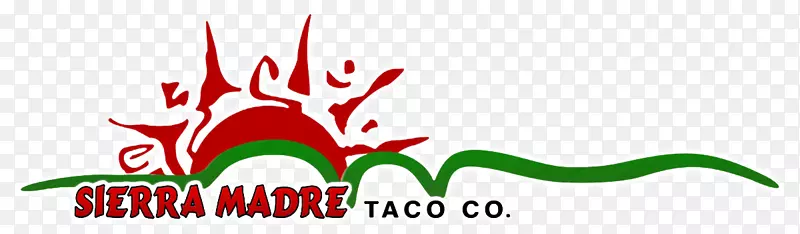 塞拉马德雷塔科公司墨西哥餐厅墨西哥菜叶标志-墨西哥玉米卷菜单