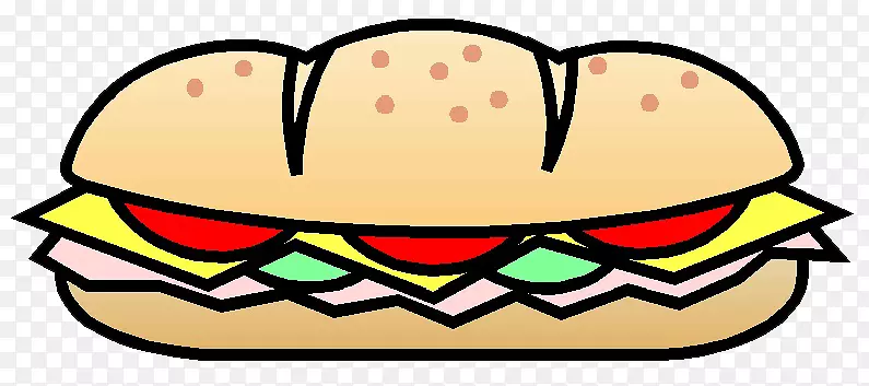 剪贴画潜水艇三明治开放部分花生酱果冻三明治-儿童三明治