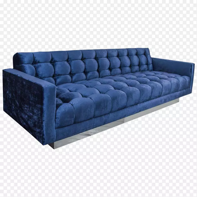 沙发床钴蓝簇绒沙发