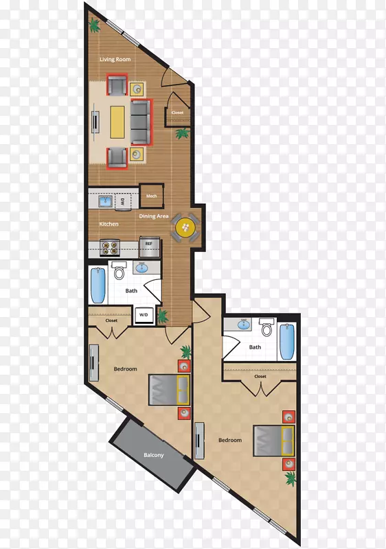 平面图卧室层-公寓