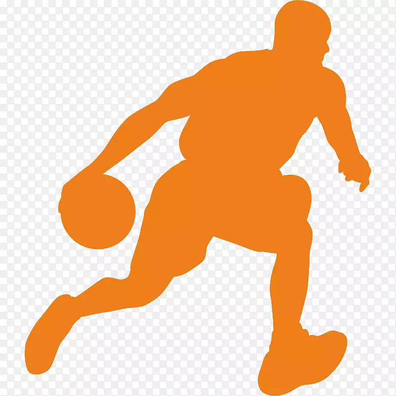 篮球运动员运动剪影扣篮-篮球