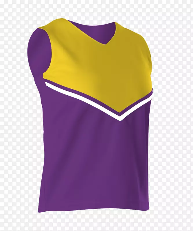 无袖t恤啦啦队服紫色和金色