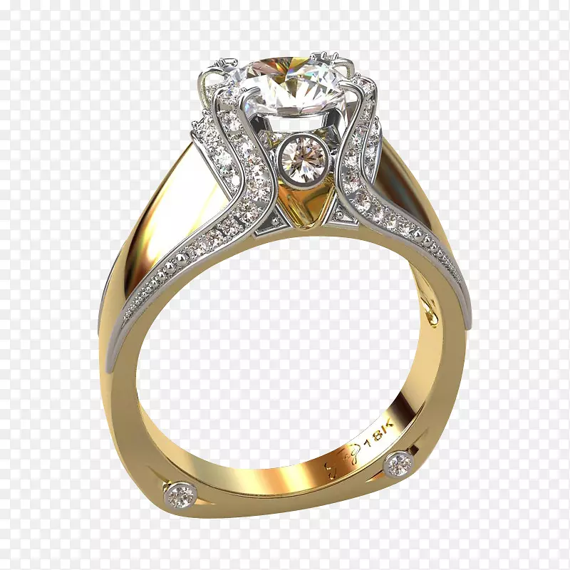 金订婚戒指结婚戒指格雷格·尼利设计-黄金