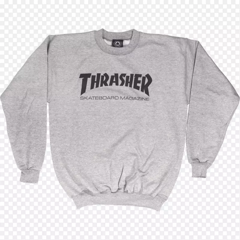 Thrasher赠送溜冰鞋并毁坏帽衫、t恤、滑板、t恤。