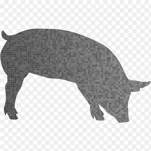猪夹艺术河马贴纸灰狼-猪