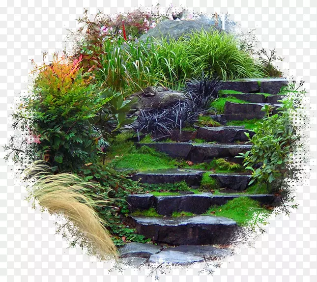 景观设计花园楼梯摄影.设计